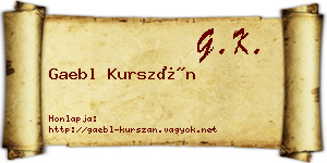 Gaebl Kurszán névjegykártya